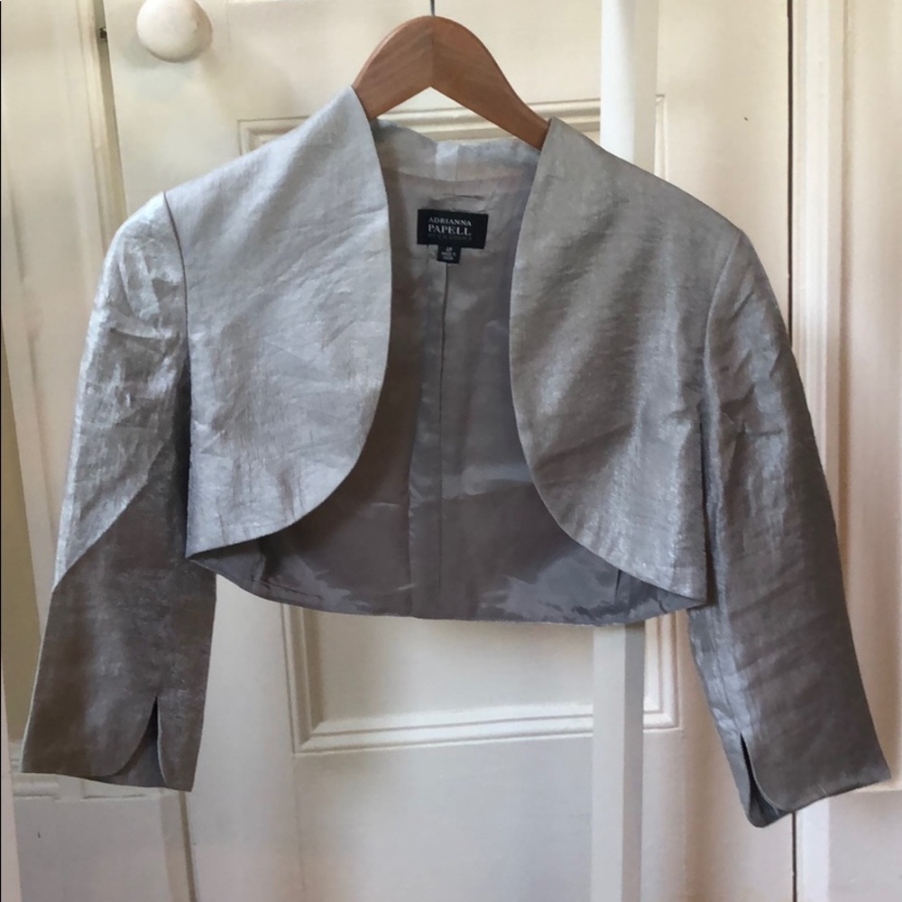 Adrianna Papell Occasions dressy blazer silver